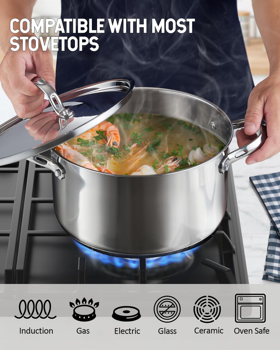 Qt Stainless Steel Pot With Lid Cooks Standard 6-Quart Stainless