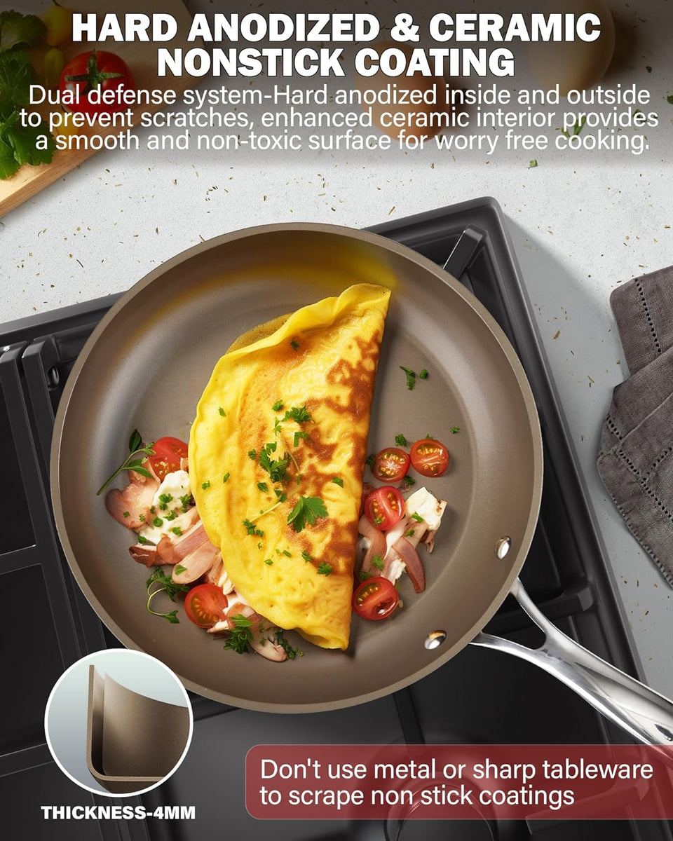 Cooks Standard Frying Pan Hard Anodized Ceramic Nonstick, 10.5inch Cl