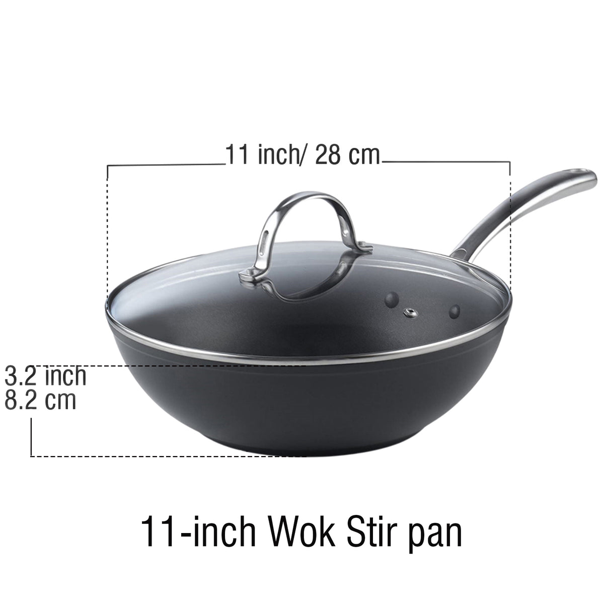 Cooks Standard 11-Inch Hard Anodized Nonstick Deep Frying Pan with Glass Lid,  11 inch - Kroger