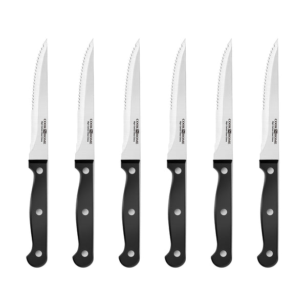 Cook N Home Kitchen Knife Set with Bamboo Storage Block 15-Piece, High Carbon Stainless Steel Blade, Black