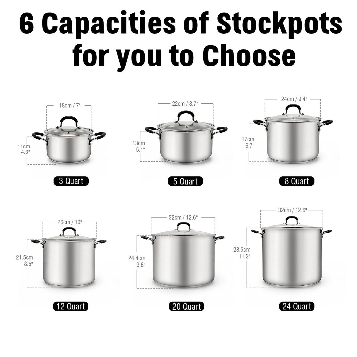 Cook N Home Professional Stainless Steel 8 Quart Stockpot Sauce Pot, 8 quart  - Fry's Food Stores