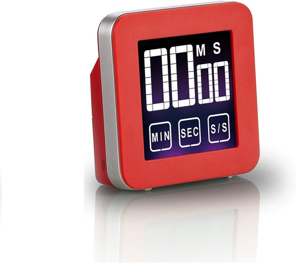 Cook N Home Touch Screen Digital Kitchen Timer Red and White, 2-pack
