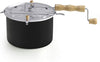 Cook N Home Stovetop Popcorn Popper with Crank, 6-Quart Aluminum Popcorn Pot, Black