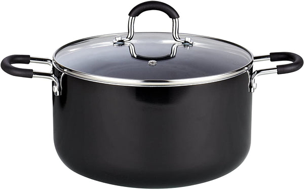 Cook N Home Pots and Pans Nonstick Kitchen Cookware Sets include Saucepan Frying Pan Stockpots 8-Piece, Heavy Gauge, Stay Cool Handle, Black