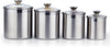 Cooks Standard Stainless Steel Food Jar Storage Canister Set Large 4-Piece, 1.6qt/2.5qt/3.5qt /5qt Airtight Containers with Glass Lid for Tea Coffee Sugar Flour Pantry Kitchen Counter
