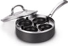 Cooks Standard 4 Cup Nonstick Hard Anodized Egg Poacher Pan with Lid, 8-Inch
