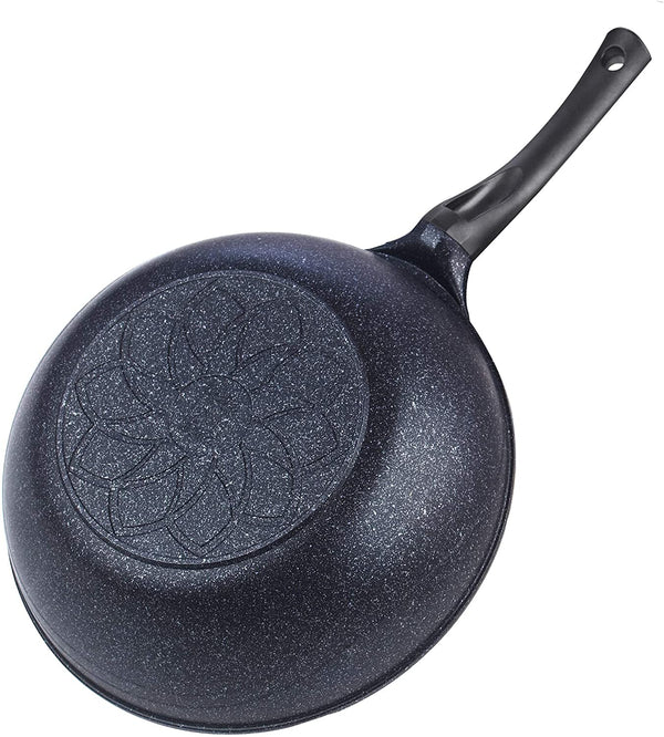 Cook N Home Marble Nonstick Saute Stir Fry Wok Pan 11-inch/12-inch Made in Korea