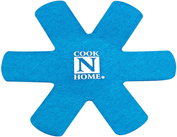 Cook N Home 6-Piece Pot and Pan Protector Divider Pad Set, 6 to 16 Inch/16 to 40cm, Blue