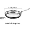 Cooks Standard Frying Pan Stainless Steel, 8-Inch Multi-Ply Clad wok Stir Fry Pan Kitchen Skillet, Silver