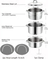 Cook N Home Basics Canning Juice Steamer Extractor Pot 11-Quart, Stainless Steel Multi-Purpose Jelly Steaming Cooking Pot, with Strainer/Loading Pan, Lid, 2 Hoses with Clamp, Mirror Satin