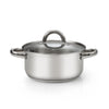 Cook N Home 3-Quart Stainless Steel Pot, Small Stock Pot with Glass Lid, Basics Saucier Casserole Stockpot