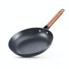 DM Cast Iron Skillet, 2 Piece Nonstick Frying Pan Set, 10 and 12 Inch with Detachable Acacia Wooden Handle, Honeycomb Non stick Omelet Egg Pan, Easy Clean Oven Safe Pans for Cooking