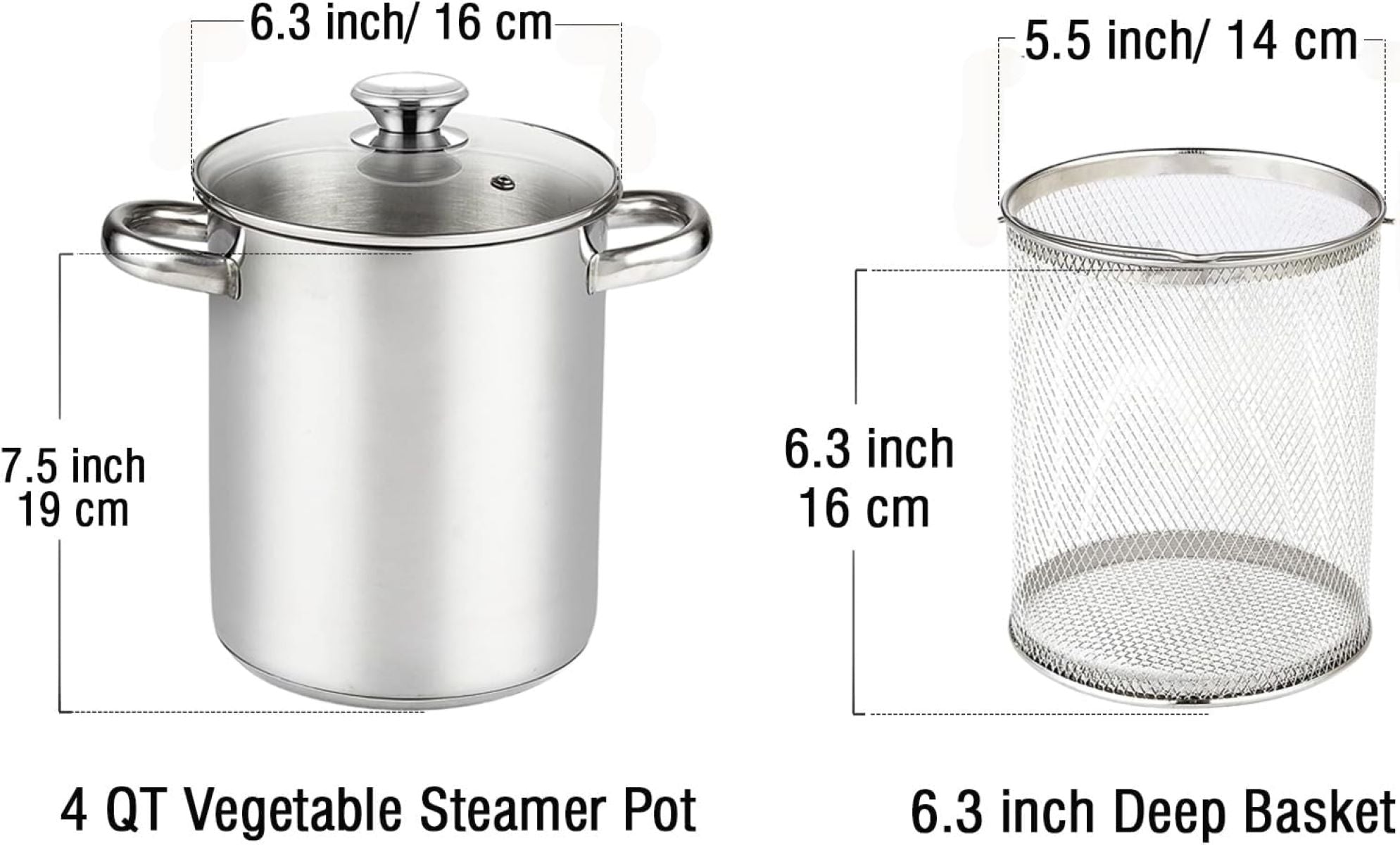 Cook N Home 5-Quart Stainless Steel Casserole Stockpot with Lid