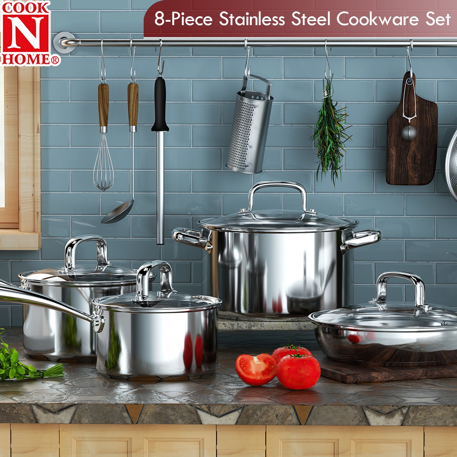 Cook N Home Pots and Pans Set Induction Kitchen Cookware Set Classic S