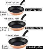 Cook N Home 02613 Nonstick Saute Omelet Skillet 3-Piece Fry Pan Set