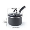 Cook N Home Nonstick Saucepan Sauce Pot with Lid Professional Hard Anodized 2.5 Quart , Oven safe - Stay Cool Handles , Black