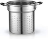 Cook N Home 4-Piece Stainless Steel Pasta Cooker Steamer Multipots, 12 Quart, Silver