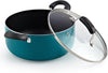Cook N Home Nonstick Dutch Oven Stockpot with Glass Lid 5 QT, Non-Stick Cookware Soup Pot Cooking Pot, Induction Compatible, Turquoise