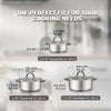 Cook N Home 3-Quart Stainless Steel Pot, Small Stock Pot with Glass Lid, Basics Saucier Casserole Stockpot