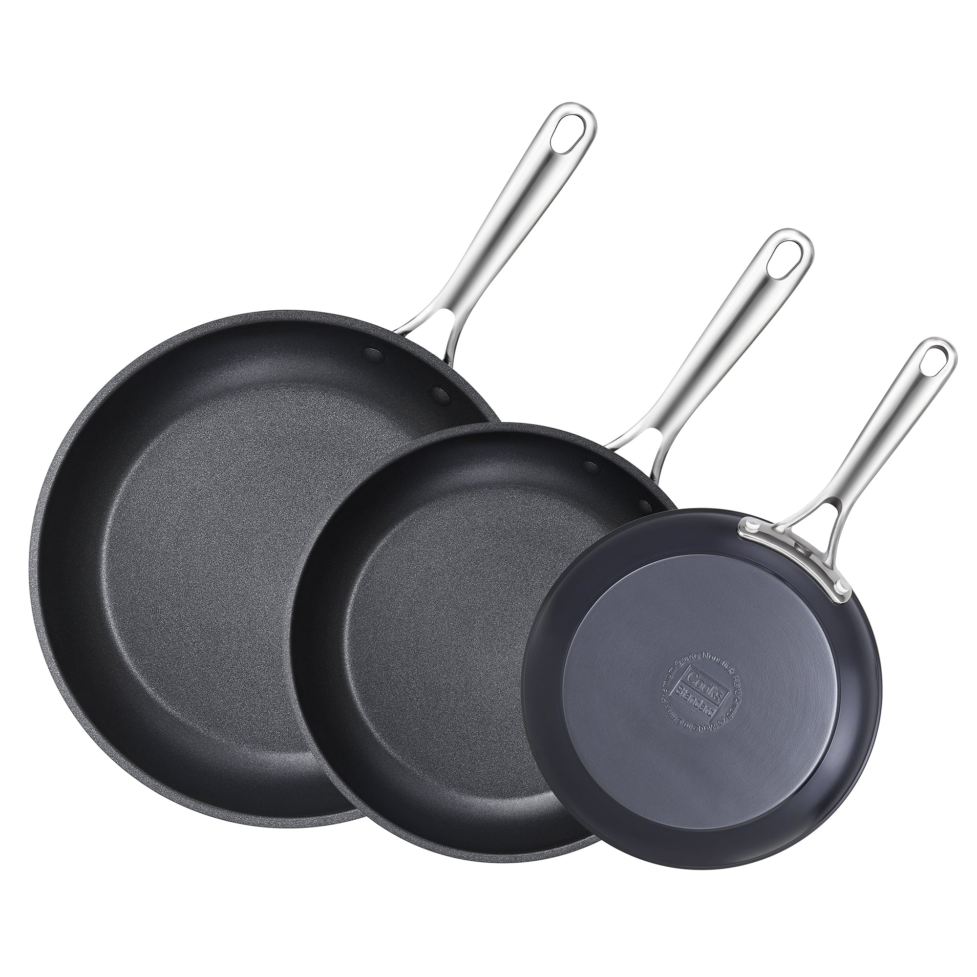 Cooks Standard Classic Hard Anodized Nonstick 8 inch/10.5 inch/12 inch 3-Piece Fry /Saute / Omelet Pan Set