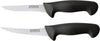 Cook N Home Boning Knife Set 6-inch, High Carbon Stainless Steel Flexible Curved and Straight Stiff Boning Kitchen Knives 2-Piece, Ergonomic Handle, Black
