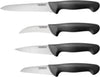 Cook N Home Paring Knife Set 4-Piece, High Carbon Stainless Steel Kitchen Knives, Includes-Utility, Paring, Vegetable, Peeling Knife, Ergonomic Handle, Black