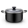 Cook N Home Nonstick Stockpot with Lid 6-QT, Professional Deep Cooking Pot Cookware Casserole with Glass Lid, Black