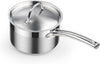 Cooks Standard Saucepan with Lid 18/10 Stainless Steel, 2-Quart Professional Sauce pot Mini Milk Pan, Oven Safe 500℉, Compatible with All Stovetops