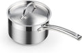 Cooks Standard Saucepan with Lid 18/10 Stainless Steel, 3-Quart Professional Sauce pot Mini Milk Pan, Oven Safe 500â„? Compatible with All Stovetops, Silver
