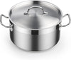 Cooks Standard Dutch Oven Casserole Pot with Lid, 6-Quart Professional 18/10 Stainless Steel Stockpot, Compatible with All Stovetops, Silver