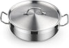 Cooks Standard Deep Sauté Pan with Lid, 4-Quart Professional Deep Frying Pan 18/10 Stainless Steel Chef’s All Purpose Pan with Cover, Compatible with All Stovetops