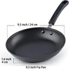 Cook N Home Nonstick Saute Fry Pan 9.5-inch Professional Hard Anodized Frying Pan, Dishwasher Safe with Stay-Cool Handles, Black
