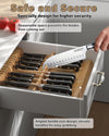Cook N Home In-Drawer Knife Block Organizer, 9-Slot Kitchen Knife Cutlery Holder Drawer Storage, Holds up to 9 Knives (Not Included)