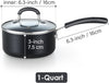 Cook N Home 1-Quart Nonstick Saucepan with Lid, Professional Granite Sauce Pan Non Stick Small Pots for Cooking with Stay-Cool Silicone Handle, Heavy Gauge Aluminum Induction Cookware, Marble