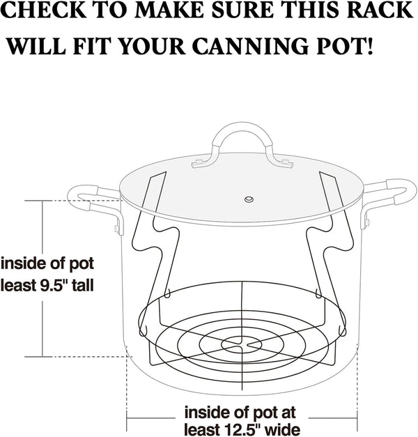 Cook N Home 12-inch Canning Rack, 2 Pack, Stainless Steel Steamer Canning Jar Rack, Kit for Regular Wide Mouth Mason Jars Ball Jars Holds 8 Pint or 7 Quart Jars