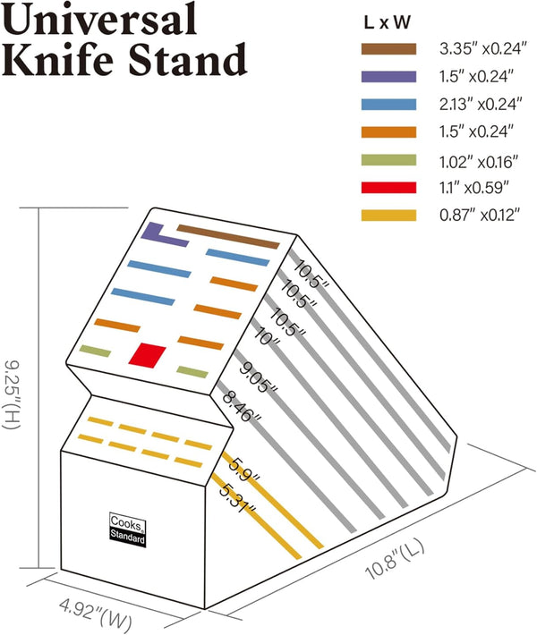 Cooks Standard Bamboo Knife Storage Block without Knives, 20 Slot Universal Knife Holder Countertop Butcher Block Knife Stand for Easy Kitchen Storage