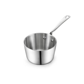 D&M Butter Warmer 0.39 Quart, Multi-Ply Clad Stainless Steel Milk Frother and Chocolate Melting Pot, Small Saucepan for Induction Stovetop, Coffee, Butter, Syrup