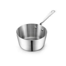 D&M Butter Warmer 0.57 Quart, Multi-Ply Clad Stainless Steel Milk Frother and Chocolate Melting Pot, Small Saucepan for Induction Stovetop, Coffee, Butter, Syrup