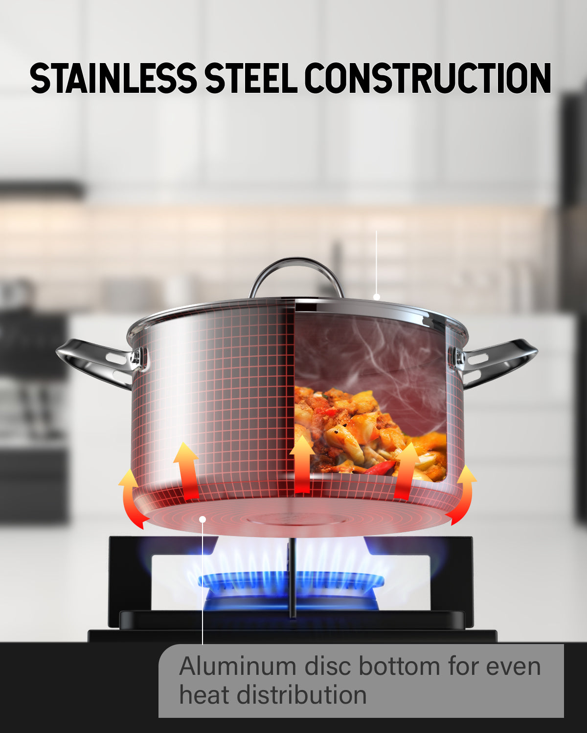 Cooks Standard Professional Grade 11 qt. Stainless Steel Stock Pot