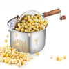 Cook N Home 02627 Stovetop Popcorn Popper with Crank, 6 Quart Stainless Steel Popcorn Pot, Silver