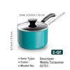 Cook N Home Non Stick Sauce Pan, 2 Quarts Saucepan with Glass Lid, Nonstick Small Multi-purpose Pot, Milk Chocolate Aluminum Cooking Pot Pan with Stay-Cool Handle, Turquoise