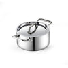 Cooks Standard Stainless Steel Butter Warmer, 4.7 Inch Multi-Ply Clad Mini Omelette Egg Frying Pan, Small Pan for Cooking Camping, All Stovetop Compatible - Oven Safe, Dishwasher Safe, Silver