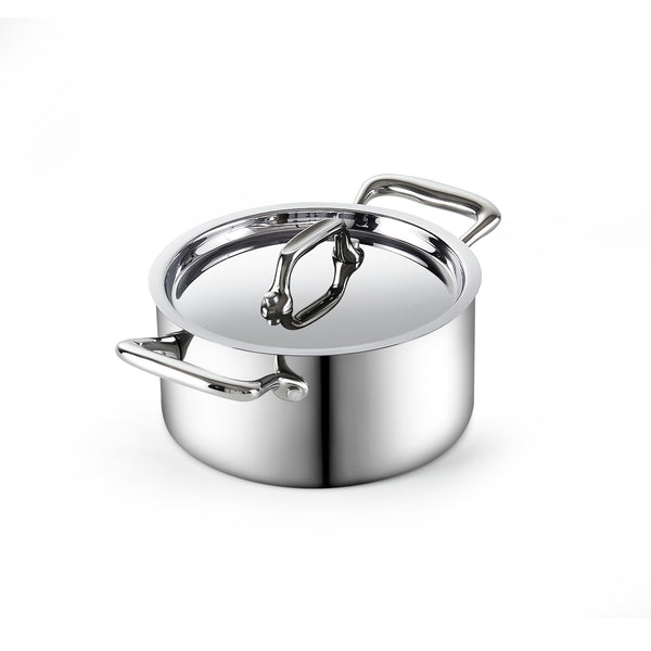 Cooks Standard Stainless Steel Butter Warmer, 4.7 Inch Multi-Ply Clad Mini Omelette Egg Frying Pan, Small Pan for Cooking Camping, All Stovetop Compatible - Oven Safe, Dishwasher Safe, Silver