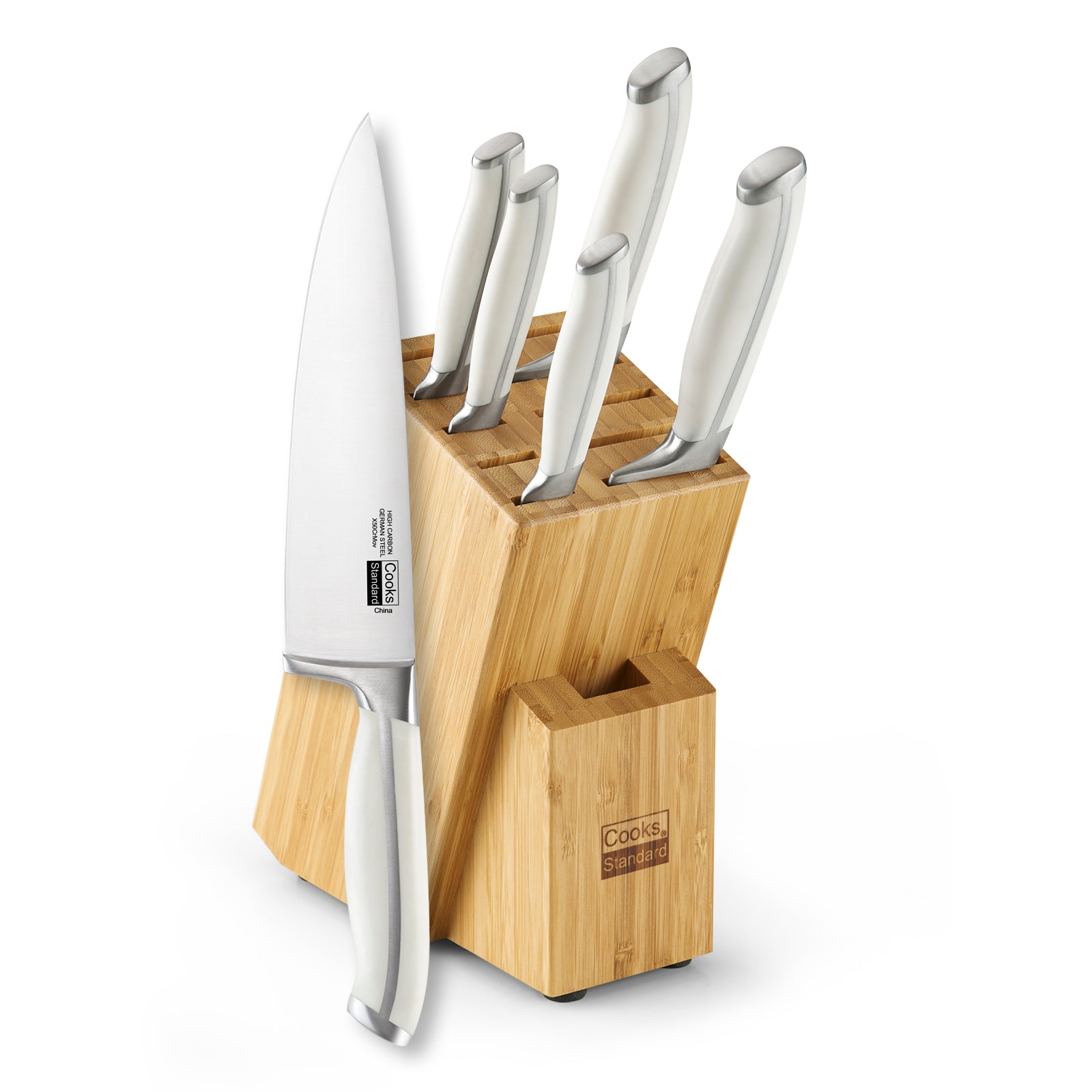 Cooks Standard Kitchen Knife Set with Block 6-Piece, Stainless Steel F