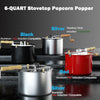 Cook N Home 02699 Stovetop Popcorn Popper with Crank, 6-Quart Aluminum Popcorn Pot, Red