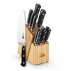 Cooks Standard Kitchen Knife Set with Block 12-Piece, Stainless Steel Forge High Carbon German Blade with Expandable Bamboo Storage Block for Extra Slots, Black