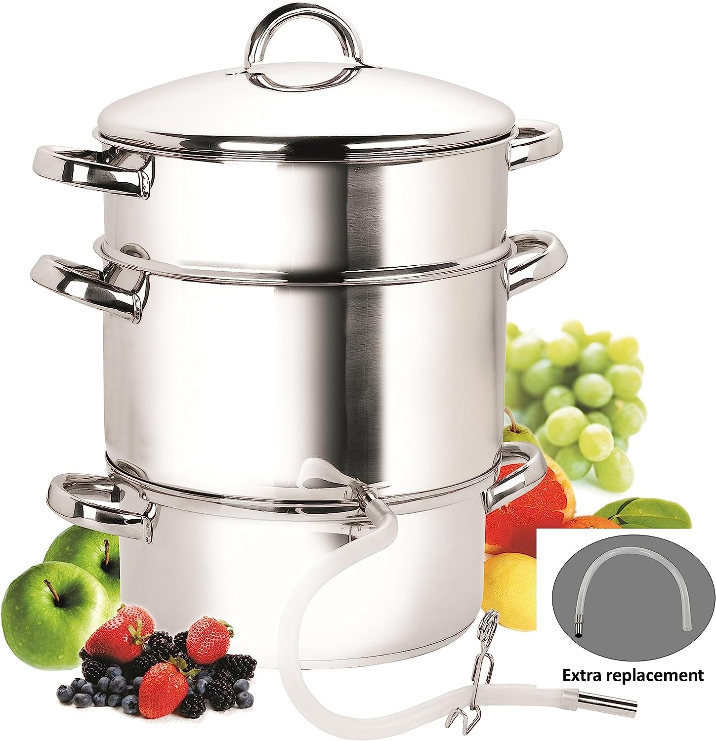 Stainless Steel Cooker Steam Pot 3 Tier Steamer Stainless Steel