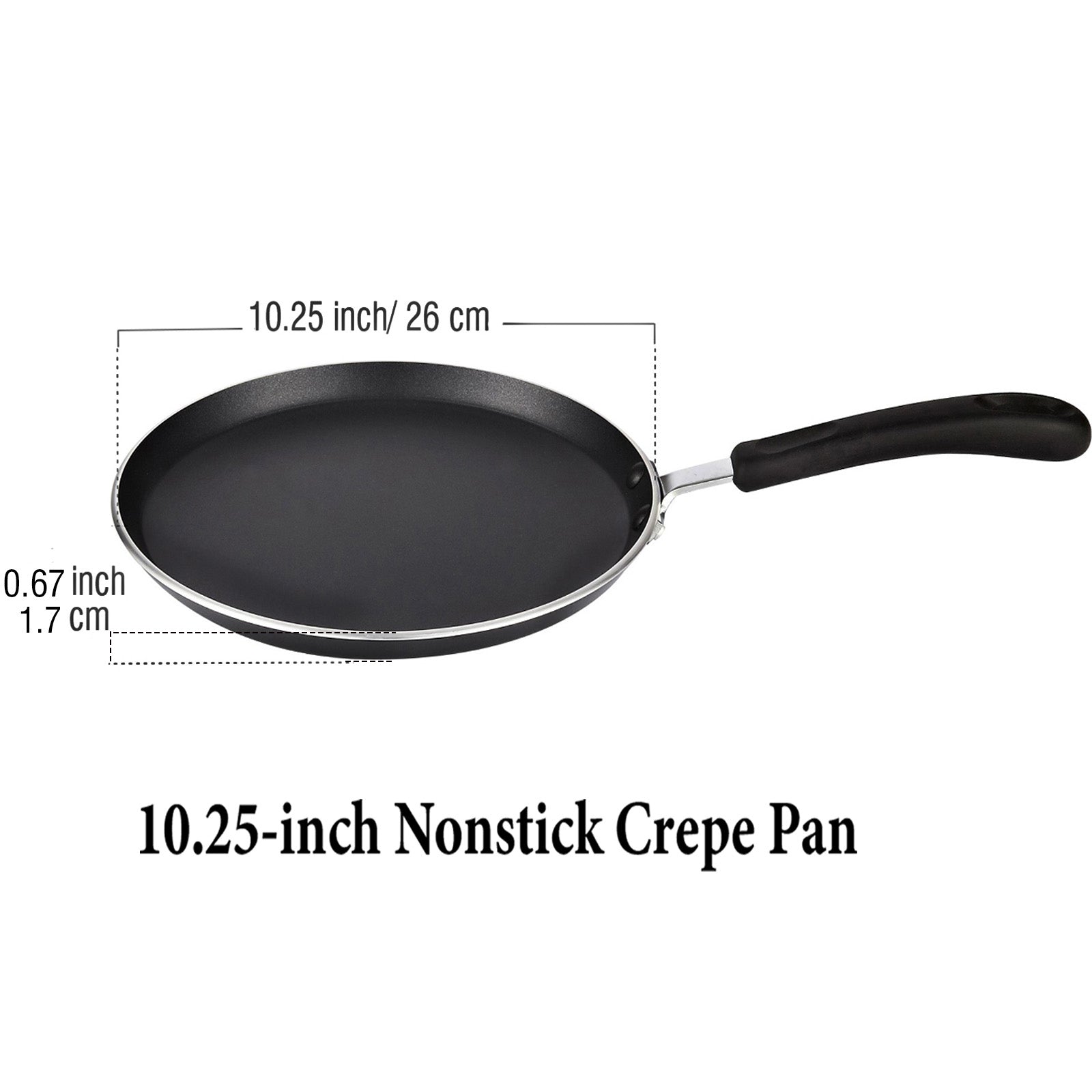 Cook N Home 10.25-Inch Nonstick Heavy Gauge Crepe Pancake Pan