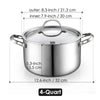 Cooks Standard Multi-Ply Clad Stainless Steel Stock Pot, 4-Quart Pasta Cooking Soup Pot with Lid, Deep Stockpot Induction Cookware