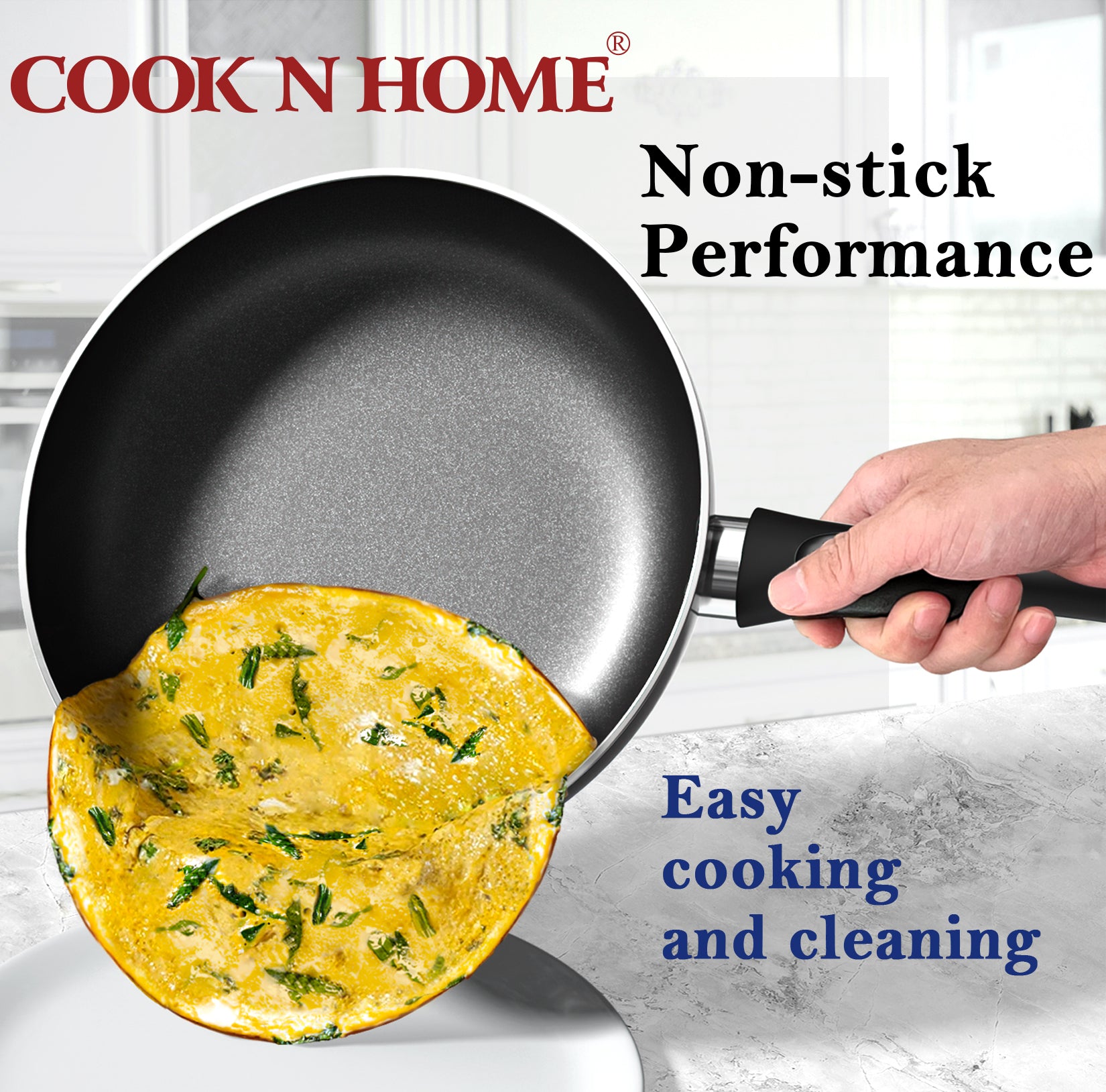  Cook N Home Nonstick Sauce Pan Set 1Qt and 2Qt, Multi